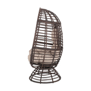 English Elm Christopher Knight Home® - ROBERTSON Rafael Swivel Egg Chair with Faux Rattan, Water‑Resistant Cushion, Handcrafted Patio Lounger 67930.00DBGE