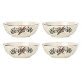 Lenox Winter Greetings Place Setting Bowls, Set of 4 Red & Green, IVORY PORCELAIN 897094