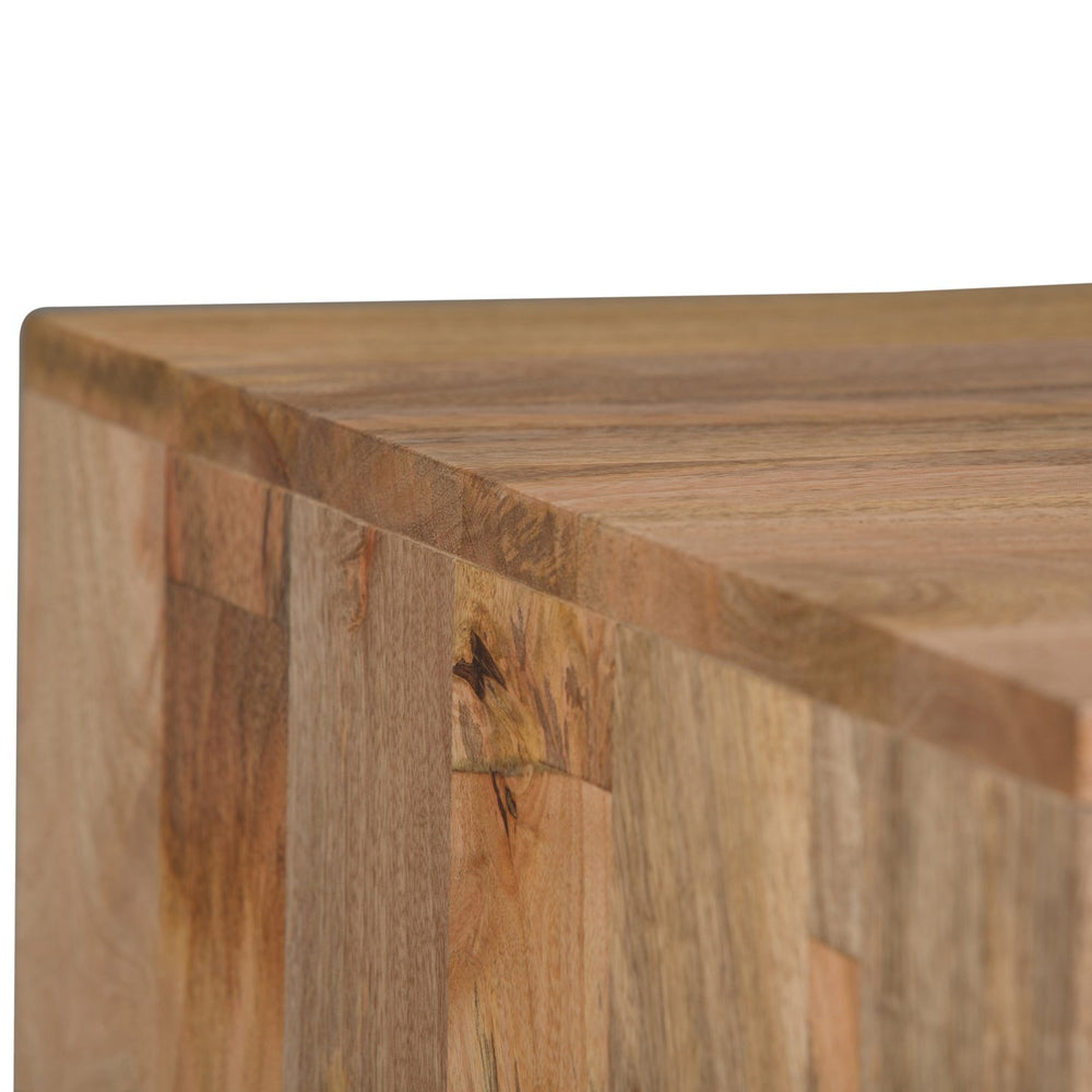 English Elm Hunter End Table - Handcrafted Solid Mango Wood With Industrial Metal Legs - Versatile Accent Piece B136P158731