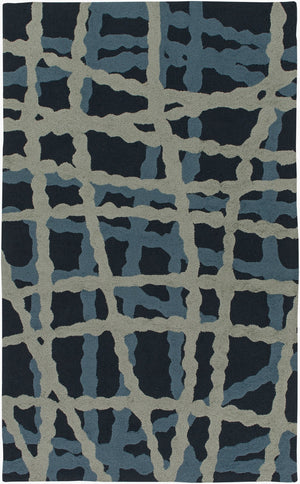 Surya Courtyard Cty-4007 Modern 2'6" X 8' Handmade Rug - Durable, Easy To Clean, Medium Pile Elegance! Navy Polypropylene Cty4008-576