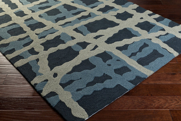 Surya Courtyard Cty-4007 Modern 2'6" X 8' Handmade Rug - Durable, Easy To Clean, Medium Pile Elegance! Navy Polypropylene Cty4008-576