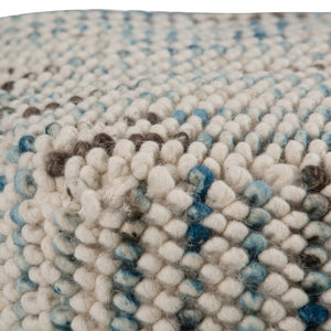 English Elm Zoey Handwoven Cube Pouf in Maroon Wool — Supportive Foam-Filled Accent Ottoman for Living Rooms Silver B136P159952