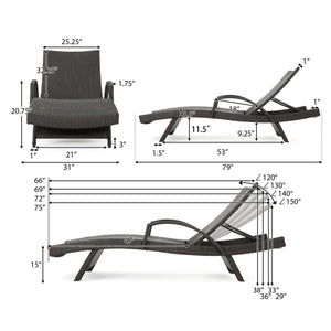 English Elm Christopher Knight Home® - Salem Pe Wicker Chaise Lounge With Adjustable Back, Weather-Resistant Design For Ultimate Comfort 52005.00ARM