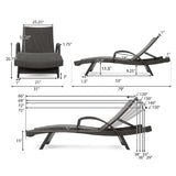 Christopher Knight Home® - Noble House - Salem Outdoor Wicker Adjustable Chaise Lounge With Arms