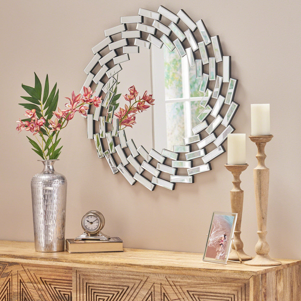 English Elm Christopher Knight Home® - MIRROR Clear MDF Framed Decorative Wall Mirror 37x36.5in Sleek Modern Design for Home & Bathroom 62613.00