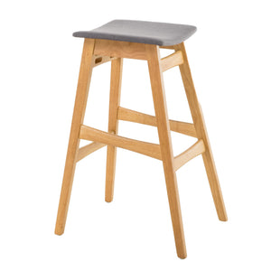 English Elm Christopher Knight Home® - Bar Stool - Mid-Century Modern Dark Grey Upholstered Seat With Stylish Wood Legs For Comfort & Elegance 58922.00OAK