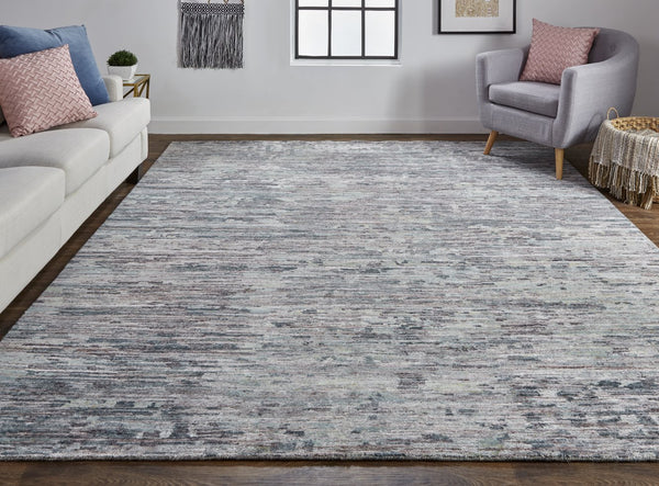 Feizy Rugs Conroe Hand-knotted Wool And Viscose Abstract Rug – Luxurious Modern Art For Your Home Décor Blue,Gray Wool,Viscose Cro6823fmlt000g50