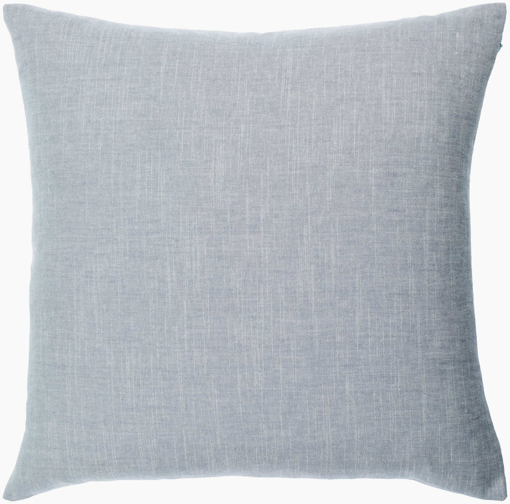 Surya Chateau De Chic 18" Accent Pillow - Luxurious Linen-cotton Blend With Elegant Embroidery Design Powder Blue Linen,Cotton,Linen,Cotton Cud001-2020d