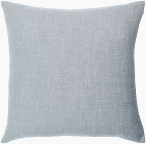 Surya Chateau De Chic 18" Accent Pillow - Luxurious Linen-cotton Blend With Elegant Embroidery Design Powder Blue Linen,Cotton,Linen,Cotton Cud001-2020d