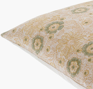 Surya Chateau De Chic 18" Accent Pillow - Luxurious Linen-cotton Blend With Elegant Embroidery Design Sage Linen,Cotton,Linen,Cotton Cud002-2222