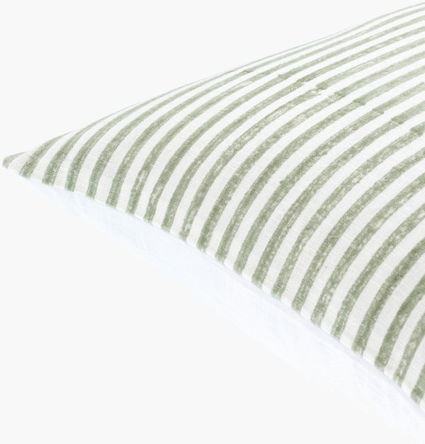 Surya Chateau De Chic 18" Accent Pillow - Luxurious Linen-cotton Blend With Elegant Embroidery Design Sage Green Linen,Cotton,Linen,Cotton Cud005-2222