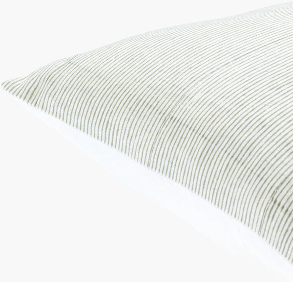 Surya Chateau De Chic 18" Accent Pillow - Luxurious Linen-cotton Blend With Elegant Embroidery Design Light Sage Linen,Cotton,Linen,Cotton Cud006-2222p