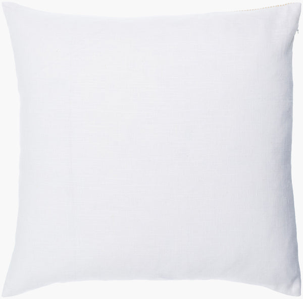 Surya Chateau De Chic 18" Accent Pillow - Luxurious Linen-cotton Blend With Elegant Embroidery Design Ivory Linen,Cotton,Linen,Cotton Cud007-2020d