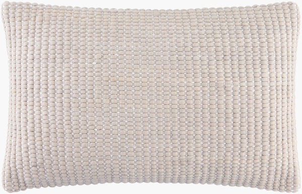 Livabliss Chunky Wool Cotton Grid Lumbar Pillow Handcrafted Textural Accent for Sofa or Bed CUG003-1320D