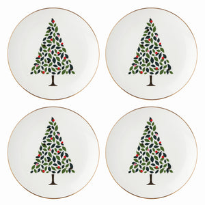 Lenox Kate Spade Evergreen 4-Piece Accent Plates White, IVORY PORCELAIN 895353