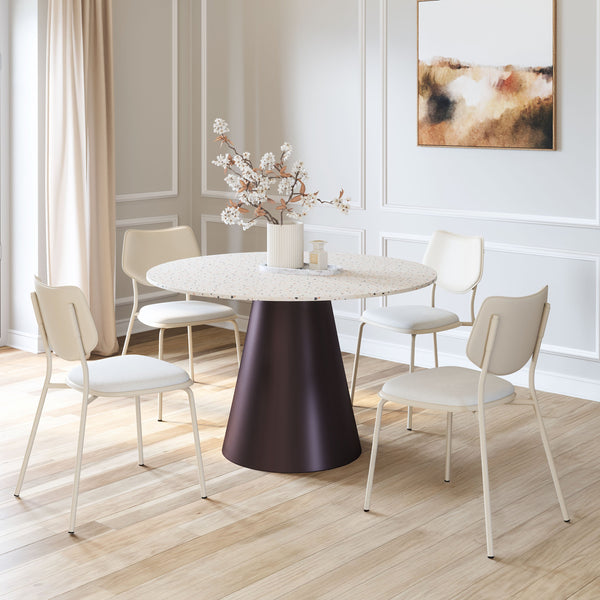 Zuo Modern Jorf Dining Table In Beige & Bronze - Stylish Mdf And Steel Design For Modern Dining Spaces! Beige Mdf,Steel 109928-zuo-modern