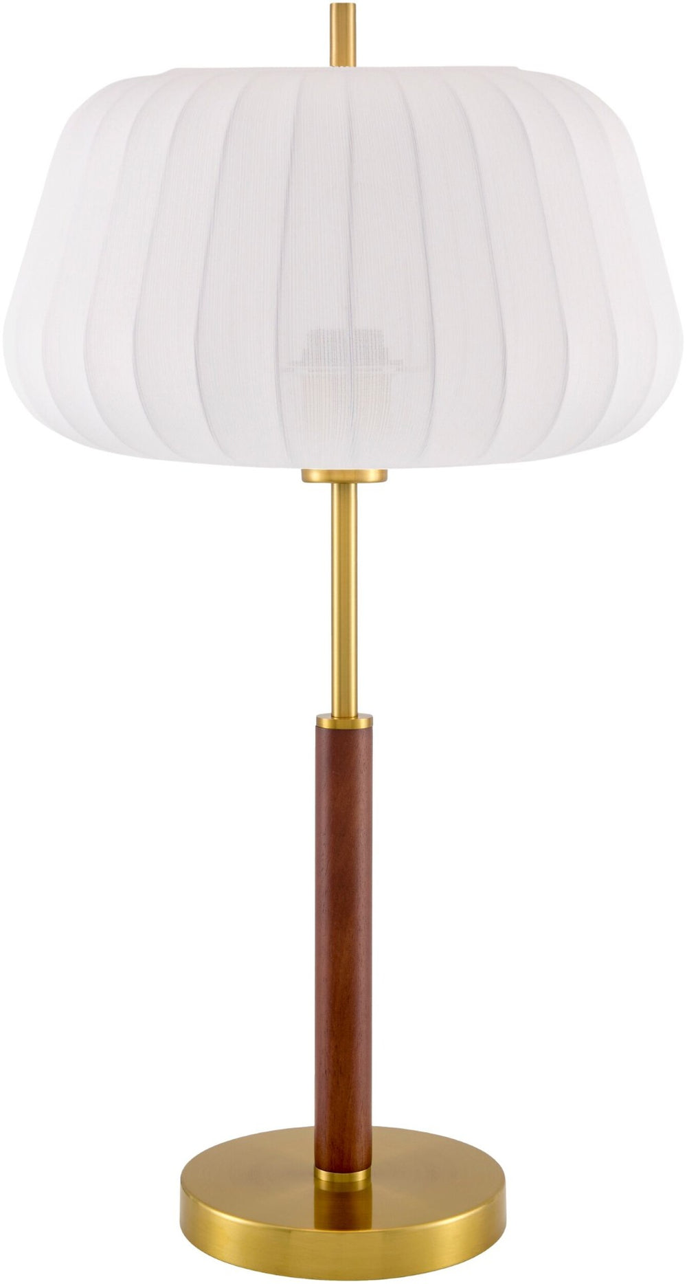 Livabliss Ceduna Hand-painted Rubberwood Table Lamp with Iron Base and Cotton Drum Shade CUN-001