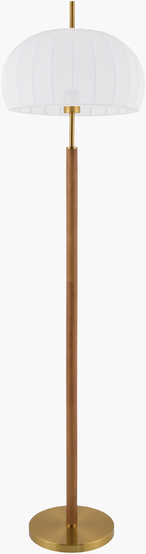 Livabliss Ceduna Rubberwood and Iron Floor Lamp with Cotton Shade for Living Room Reading CUN-004