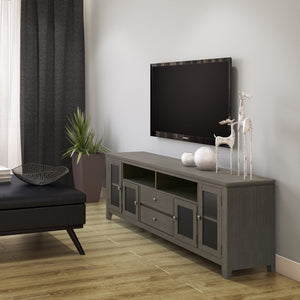 English Elm Cosmopolitan 72" Wide Tv Media Stand - Rustic Farmhouse Grey With Ample Storage & Cable Management B136P158553