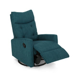 Christopher Knight Home® - Noble House - Woodglen Contemporary Glider Swivel Push Back Nursery Recliner - Teal and Black Finish