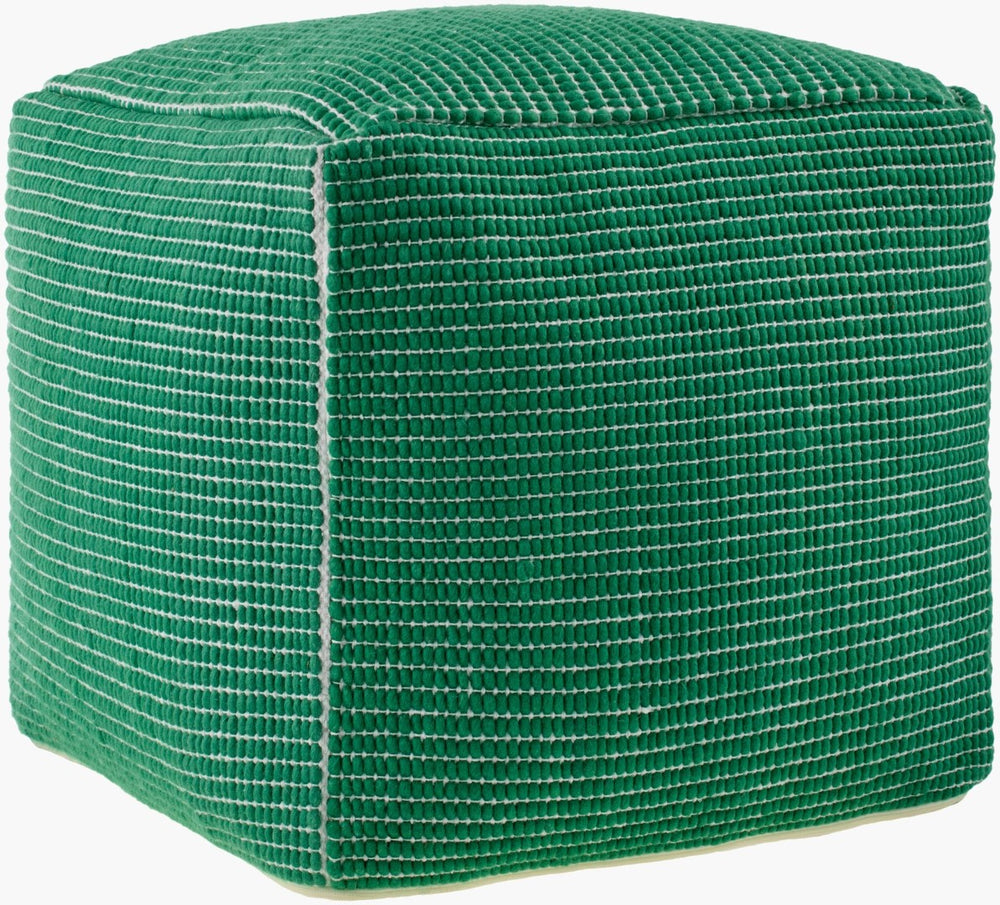 Livabliss Chunky Grid Woven Pouf Wool Cotton Blend Cube Ottoman for Bohemian Living Rooms CUPF002-181818