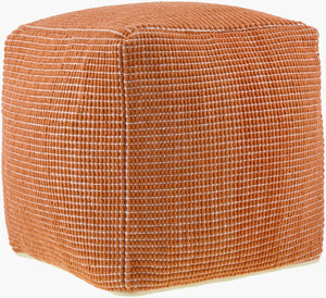 Livabliss Chunky Grid Woven Cube Pouf Wool Cotton Blend Footrest for Boho or Scandinavian Rooms CUPF003-181818