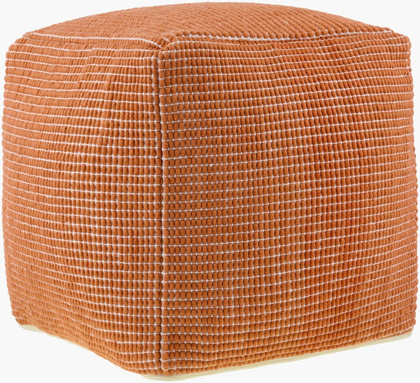 Livabliss Chunky Grid Woven Cube Pouf Wool Cotton Blend Footrest for Boho or Scandinavian Rooms CUPF003-181818