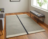 Feizy Rugs Maguire Wool/Nylon Hand Tufted Industrial Rug Taupe/Black 8' x 10'