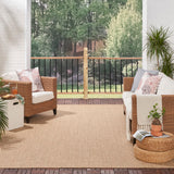 Nourison Courtyard COU01 Machine Made Power-loomed Borderless Design Indoor/Outdoor Modern Outdoor Rug Jute, Jute 90% Polypropylene,10% Polyester 99446991119