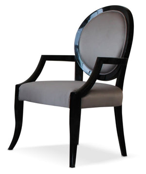 Vig Furniture 307 Fabric Dining Arm Chair Set Of 2 - Elegant Upholstered Design With Transitional Legs & Comfort Grey  Vgdvls307