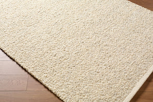 Livabliss Curly Handwoven New Zealand Wool Area Rug for Living Room Bohemian Artisan Floor Ivory, Cream 6' x 9' CUY2301-69