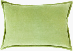 Surya Cotton Velvet Lumbar Pillow 13"L X 19"W – Plush, Minimalist Elegance For Stylish Home Décor Green Cotton,Cotton Cv001-1319d