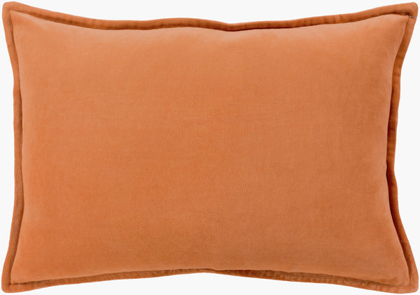 Surya Cotton Velvet Lumbar Pillow 13"L X 19"W – Plush, Minimalist Elegance For Stylish Home Décor Orange Cotton,Cotton Cv002-1319