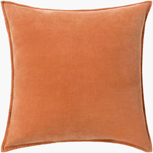 Surya Cotton Velvet Accent Pillow - 18" Plush Decorative Cushion For Modern Home Elegance & Comfort Orange Cotton,Cotton Cv002-2222