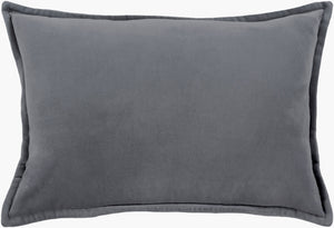 Surya Cotton Velvet Lumbar Pillow 13"L X 19"W – Plush, Minimalist Elegance For Stylish Home Décor Gray Cotton,Cotton Cv003-1319p