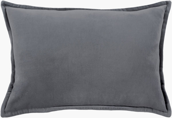 Surya Cotton Velvet Lumbar Pillow 13"L X 19"W – Plush, Minimalist Elegance For Stylish Home Décor Gray Cotton,Cotton Cv003-1319p