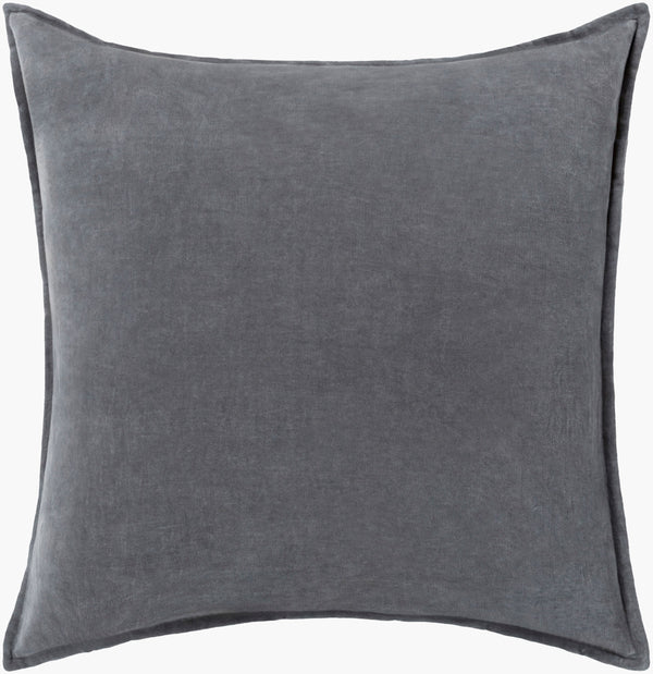 Surya Cotton Velvet Accent Pillow - 18" Plush Decorative Cushion For Modern Home Elegance & Comfort Gray Cotton,Cotton Cv003-2222d