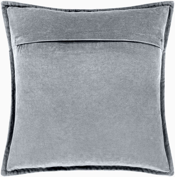 Surya Cotton Velvet Accent Pillow - 18" Plush Decorative Cushion For Modern Home Elegance & Comfort Gray Cotton,Cotton Cv003-2020