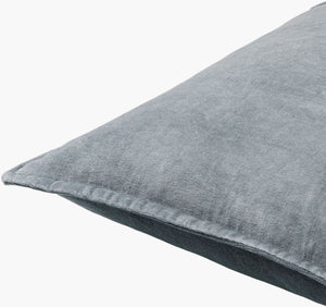 Surya Cotton Velvet Accent Pillow - 18" Plush Decorative Cushion For Modern Home Elegance & Comfort Gray Cotton,Cotton Cv003-2020