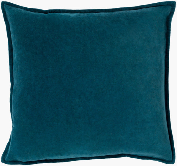 Surya Cotton Velvet Accent Pillow - 18" Plush Decorative Cushion For Modern Home Elegance & Comfort Blue Cotton,Cotton Cv004-2222d