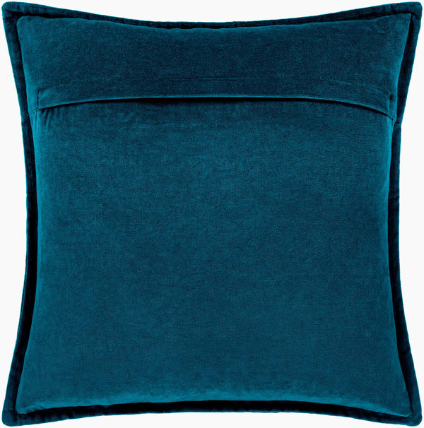 Surya Cotton Velvet Accent Pillow - 18" Plush Decorative Cushion For Modern Home Elegance & Comfort Blue Cotton,Cotton Cv004-2222p