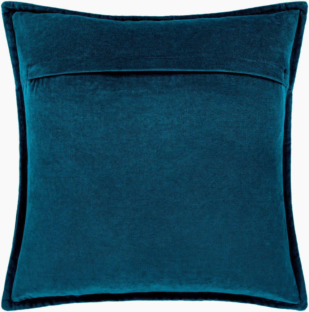 Surya Cotton Velvet Lumbar Pillow 13"L X 19"W – Plush, Minimalist Elegance For Stylish Home Décor Blue Cotton,Cotton Cv004-1319d