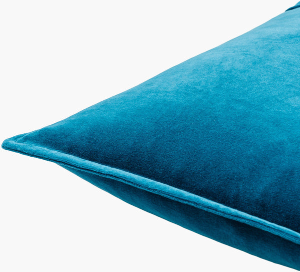 Surya Cotton Velvet Accent Pillow - 18" Plush Decorative Cushion For Modern Home Elegance & Comfort Blue Cotton,Cotton Cv004-2020p