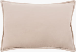 Surya Cotton Velvet Lumbar Pillow 13"L X 19"W – Plush, Minimalist Elegance For Stylish Home Décor Light Beige Cotton,Cotton Cv034-1230