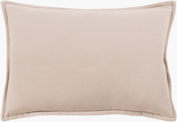 Surya Cotton Velvet Lumbar Pillow 13"L X 19"W – Plush, Minimalist Elegance For Stylish Home Décor Light Beige Cotton,Cotton Cv034-1230