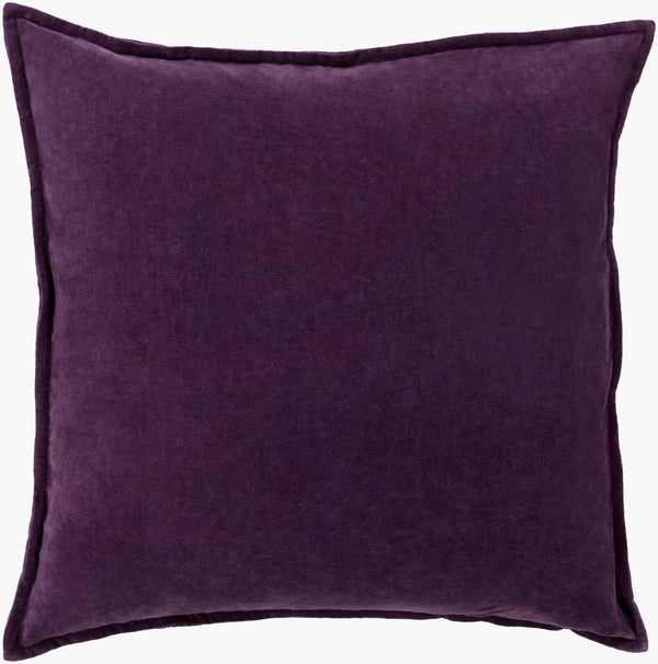 Surya Cotton Velvet Accent Pillow - 18" Plush Decorative Cushion For Modern Home Elegance & Comfort Purple Cotton,Cotton Cv006-1818d