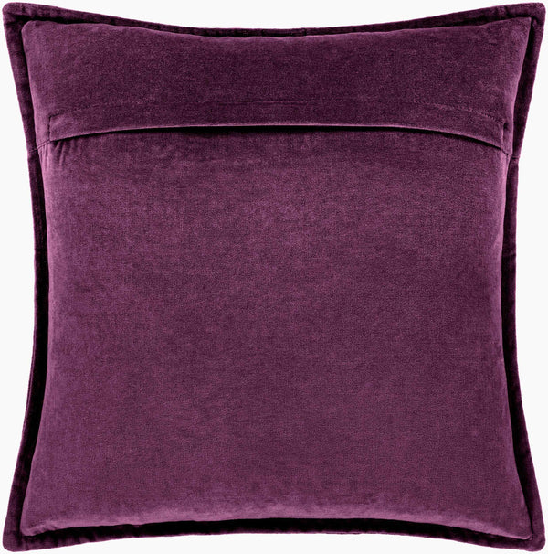 Surya Cotton Velvet Accent Pillow - 18" Plush Decorative Cushion For Modern Home Elegance & Comfort Purple Cotton,Cotton Cv006-2222