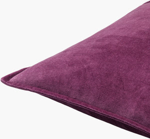 Surya Cotton Velvet Accent Pillow - 18" Plush Decorative Cushion For Modern Home Elegance & Comfort Purple Cotton,Cotton Cv006-2222