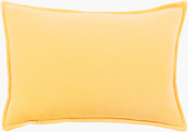 Surya Cotton Velvet Lumbar Pillow 13"L X 19"W – Plush, Minimalist Elegance For Stylish Home Décor Yellow Cotton,Cotton Cv007-1319