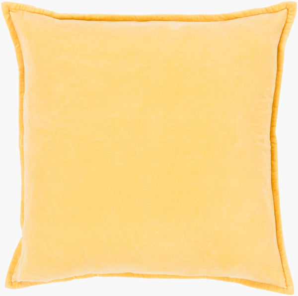 Surya Cotton Velvet Accent Pillow - 18" Plush Decorative Cushion For Modern Home Elegance & Comfort Yellow Cotton,Cotton Cv007-2020p